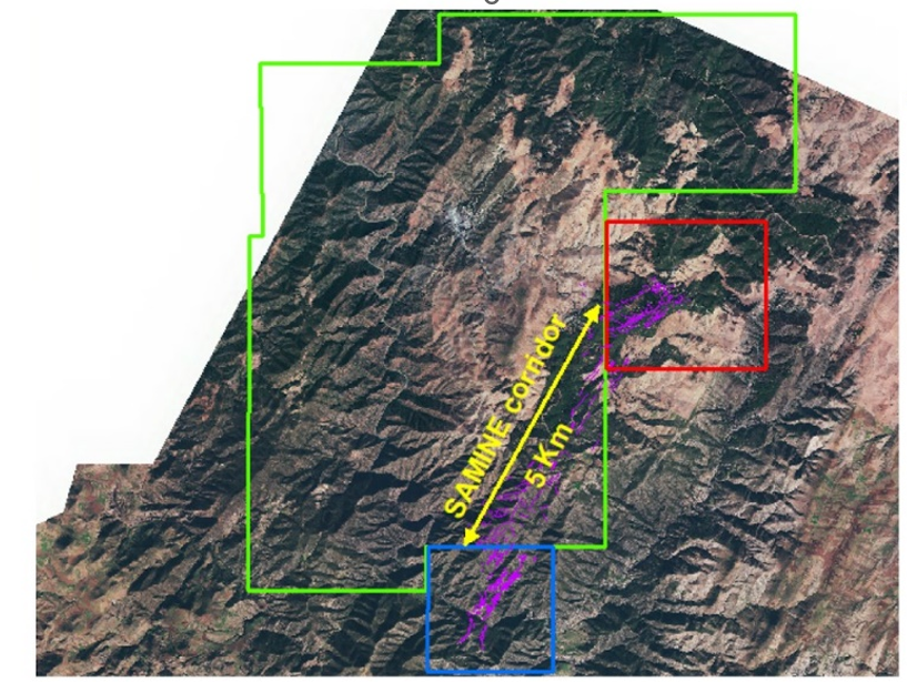 SAMINE Exploitation License (Green), Achmmach Exploitation License (Red) and Bou El Jaj (BLue)